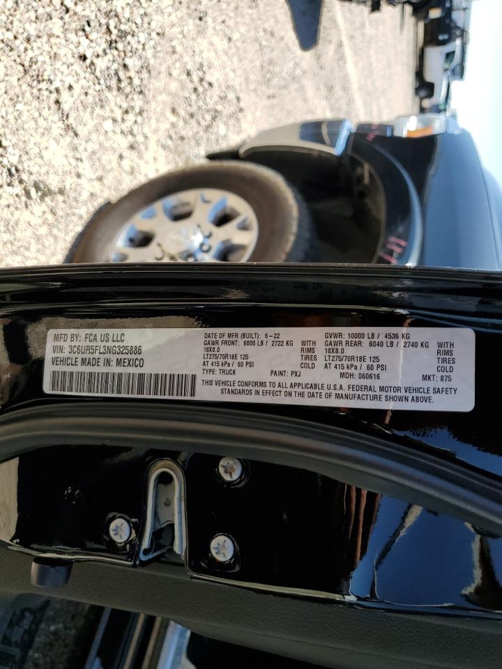 2022 Ram 2500 Laramie VIN: 3C6UR5FL3NG325886 Lot: 64099444