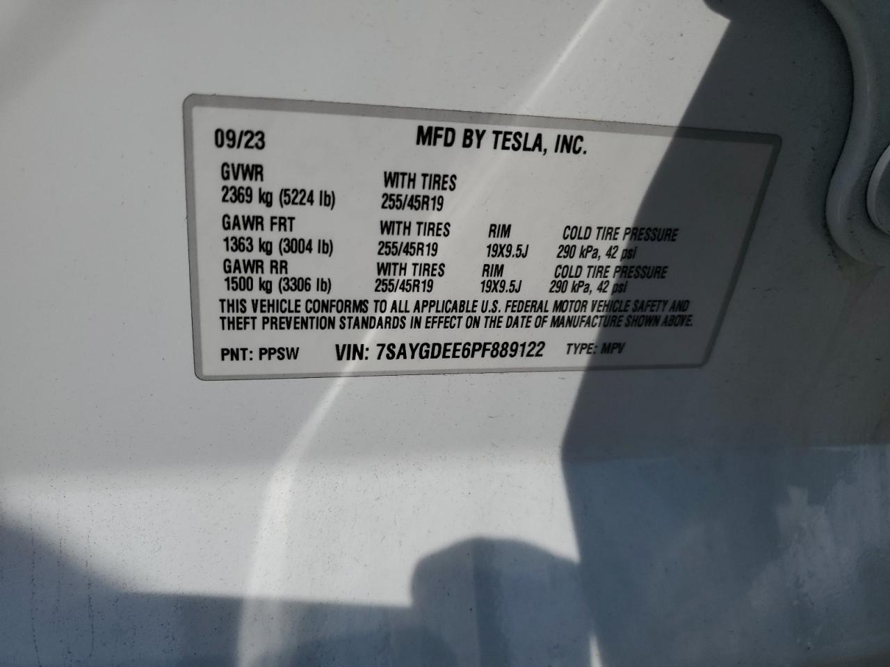 7SAYGDEE6PF889122 2023 TESLA MODEL Y - Image 13