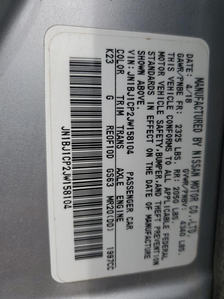 2018 Nissan Rogue Sport S VIN: JN1BJ1CP2JW158104 Lot: 65908424