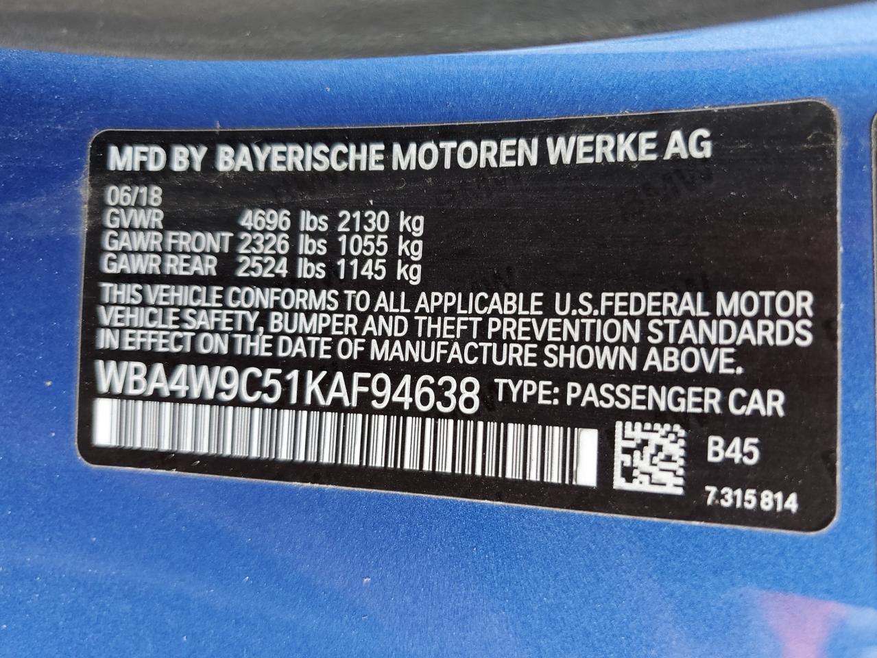 WBA4W9C51KAF94638 2019 BMW 440Xi