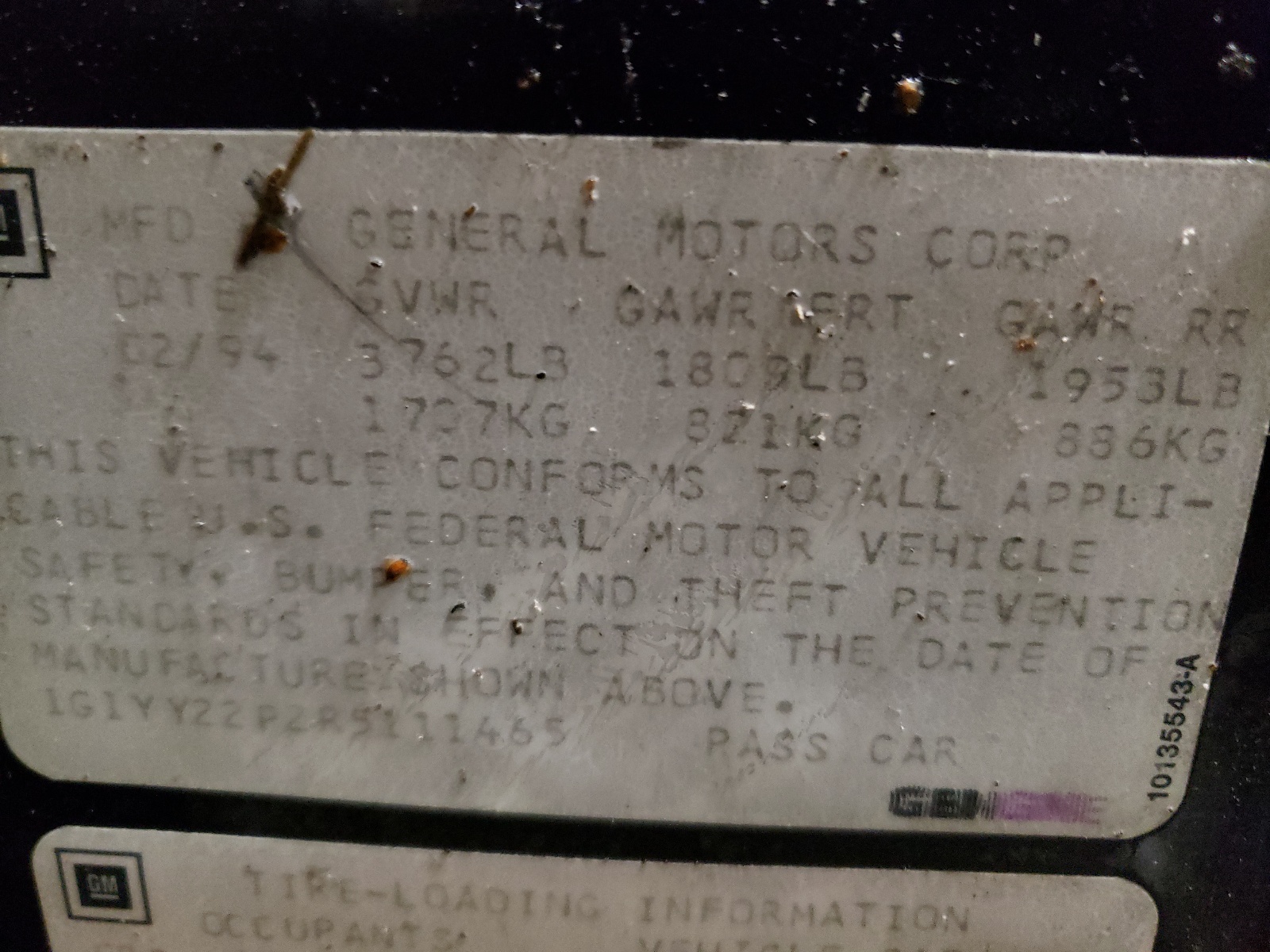 1G1YY22P2R5111465 1994 Chevrolet Corvette