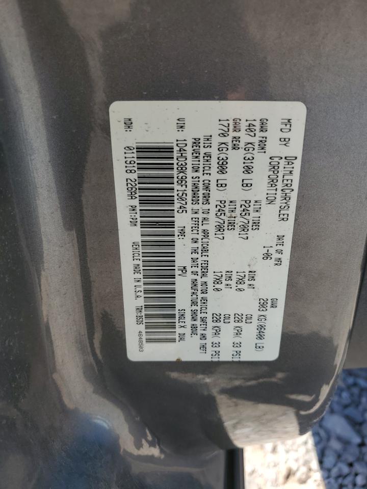 1D4HD38K96F150745 2006 Dodge Durango Sxt