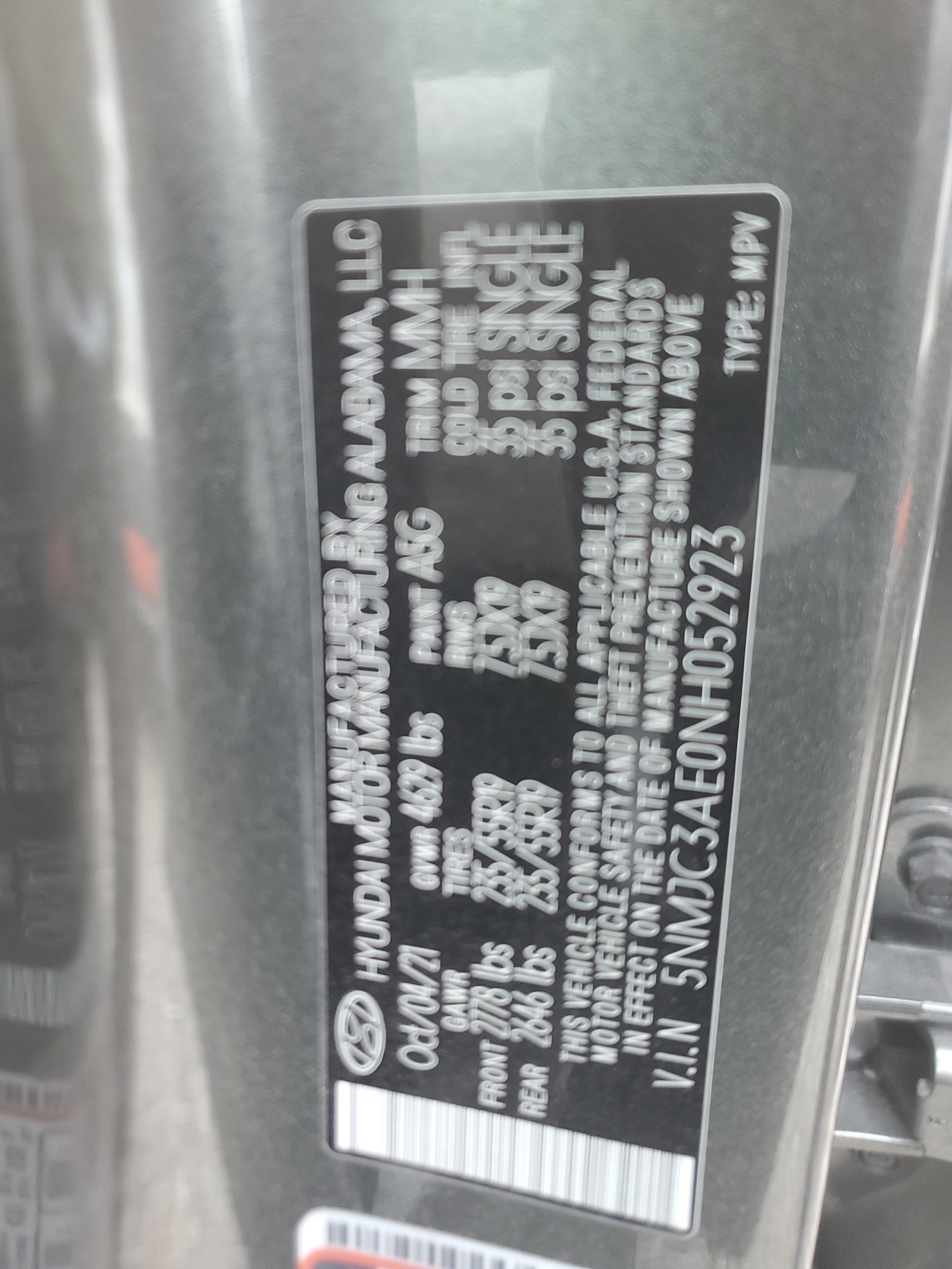 5NMJC3AE0NH052923 2022 Hyundai Tucson Sel