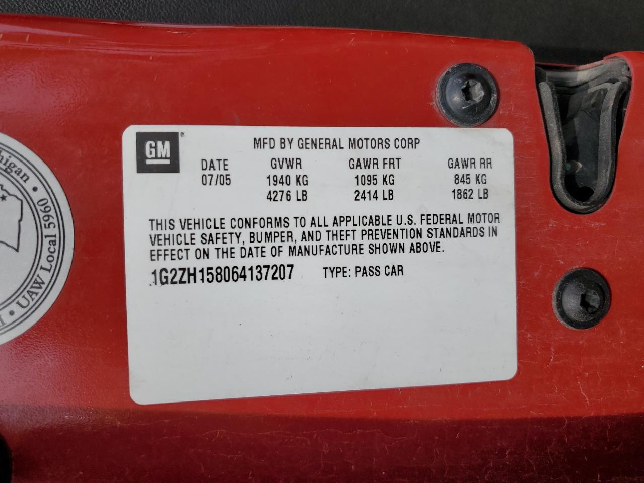 1G2ZH158064137207 2006 Pontiac G6 Gt