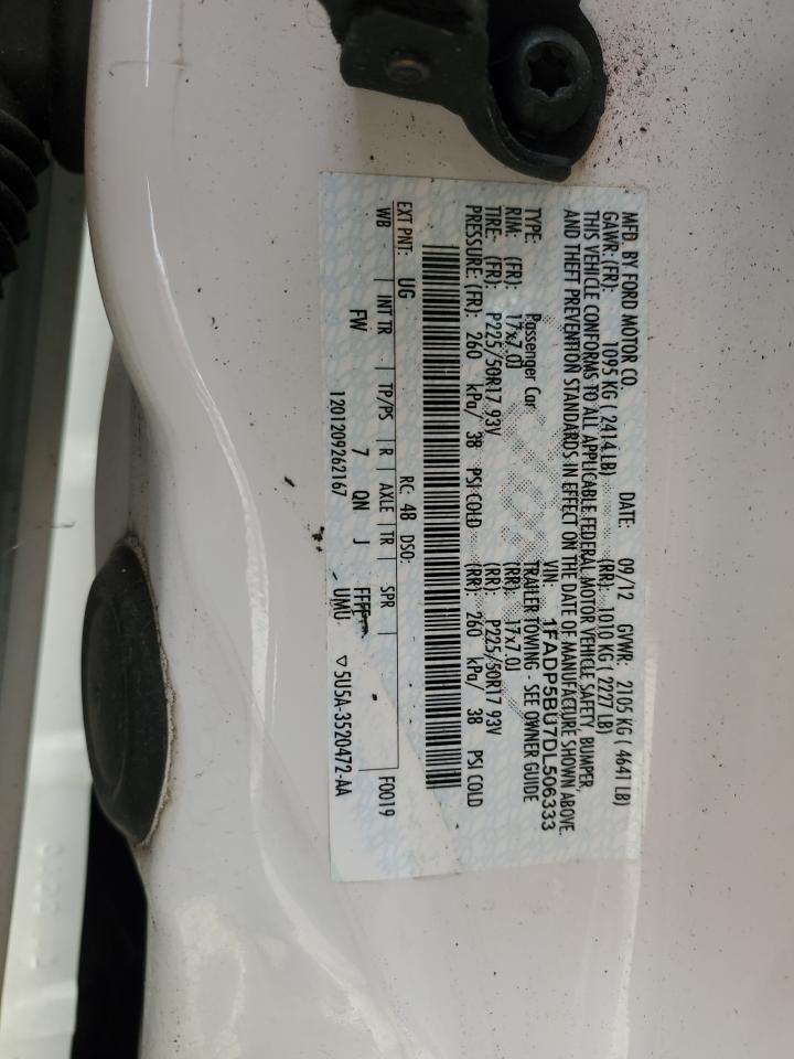 2013 Ford C-Max Sel VIN: 1FADP5BU7DL506333 Lot: 65455934