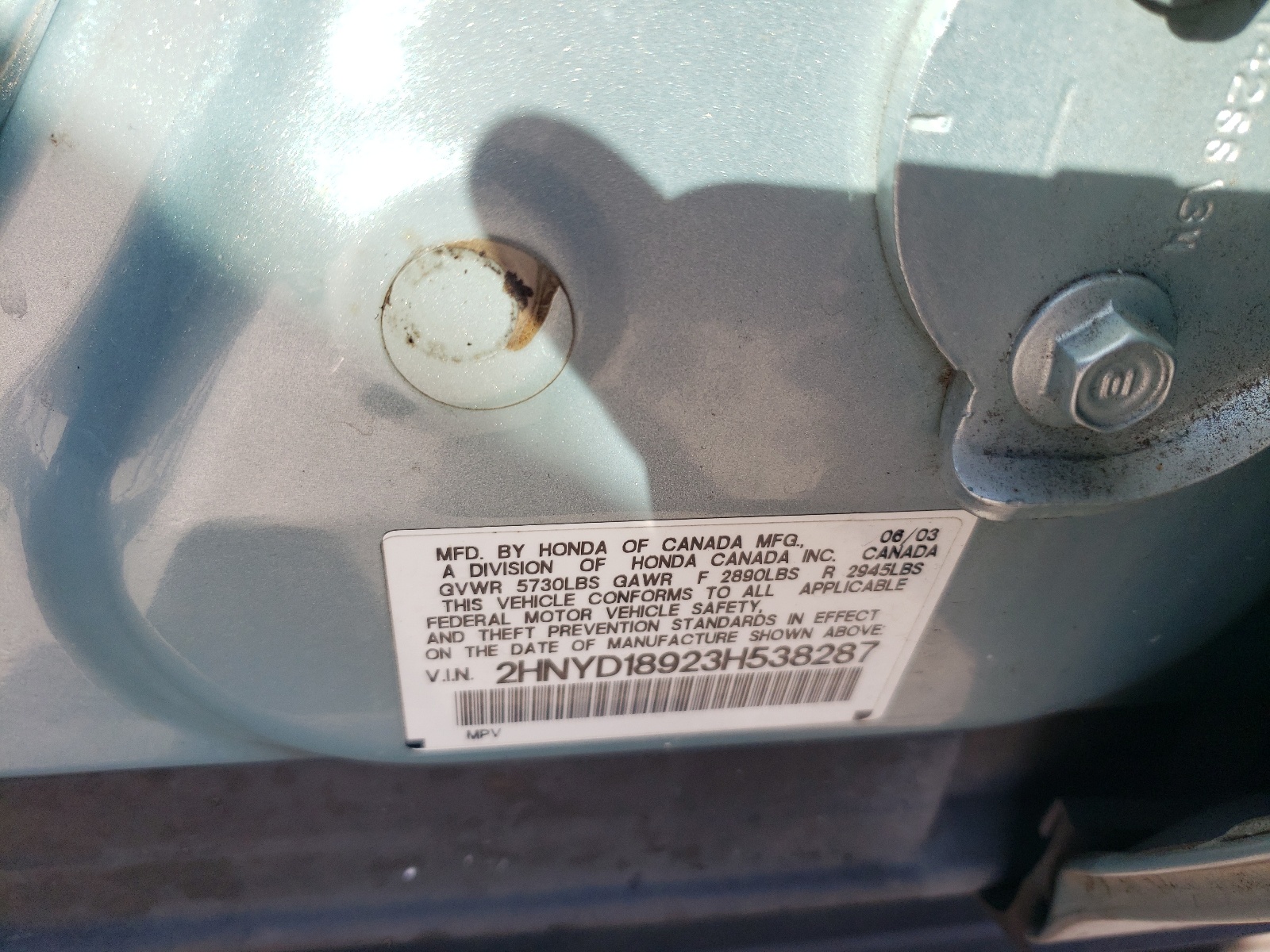 2HNYD18923H538287 2003 Acura Mdx Touring