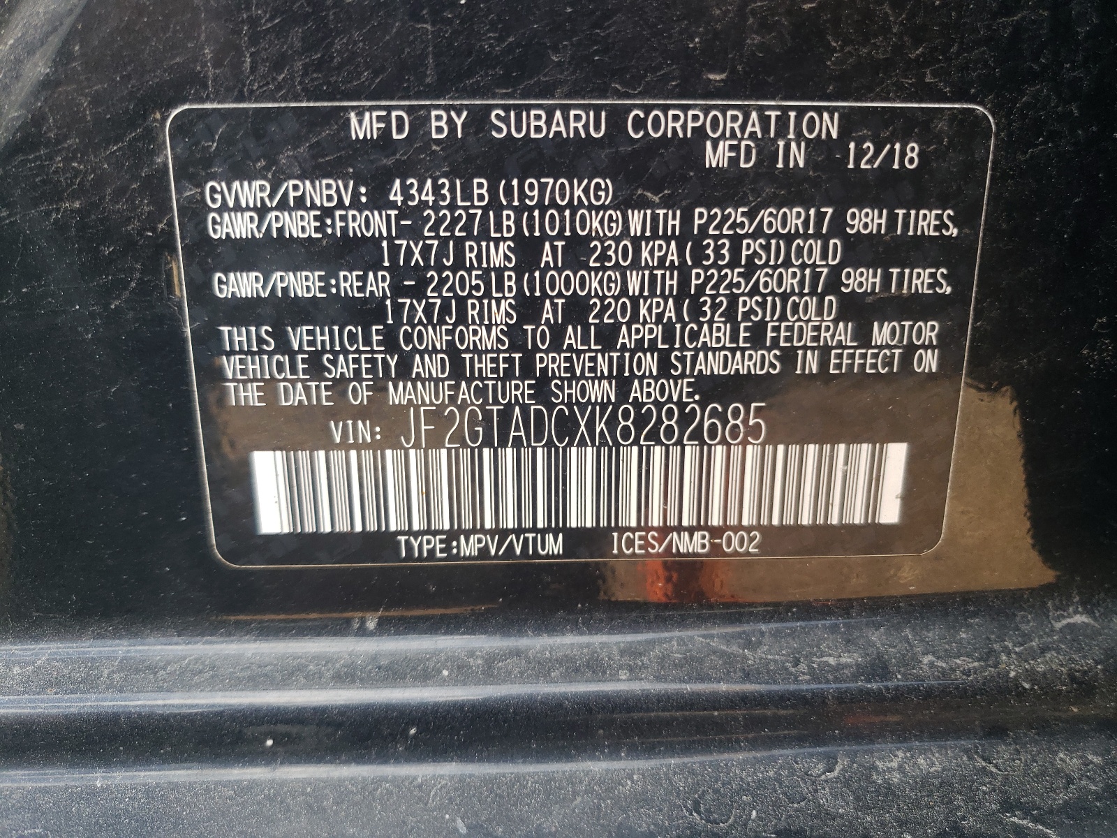 Subaru Crosstrek 2019