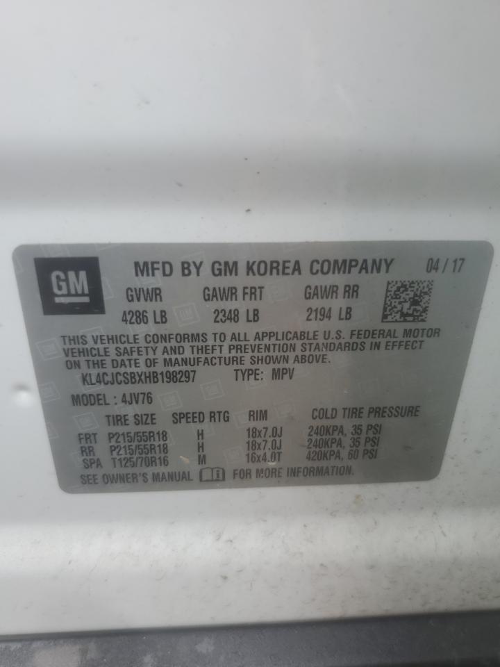 2017 Buick Encore Essence VIN: KL4CJCSBXHB198297 Lot: 65801174