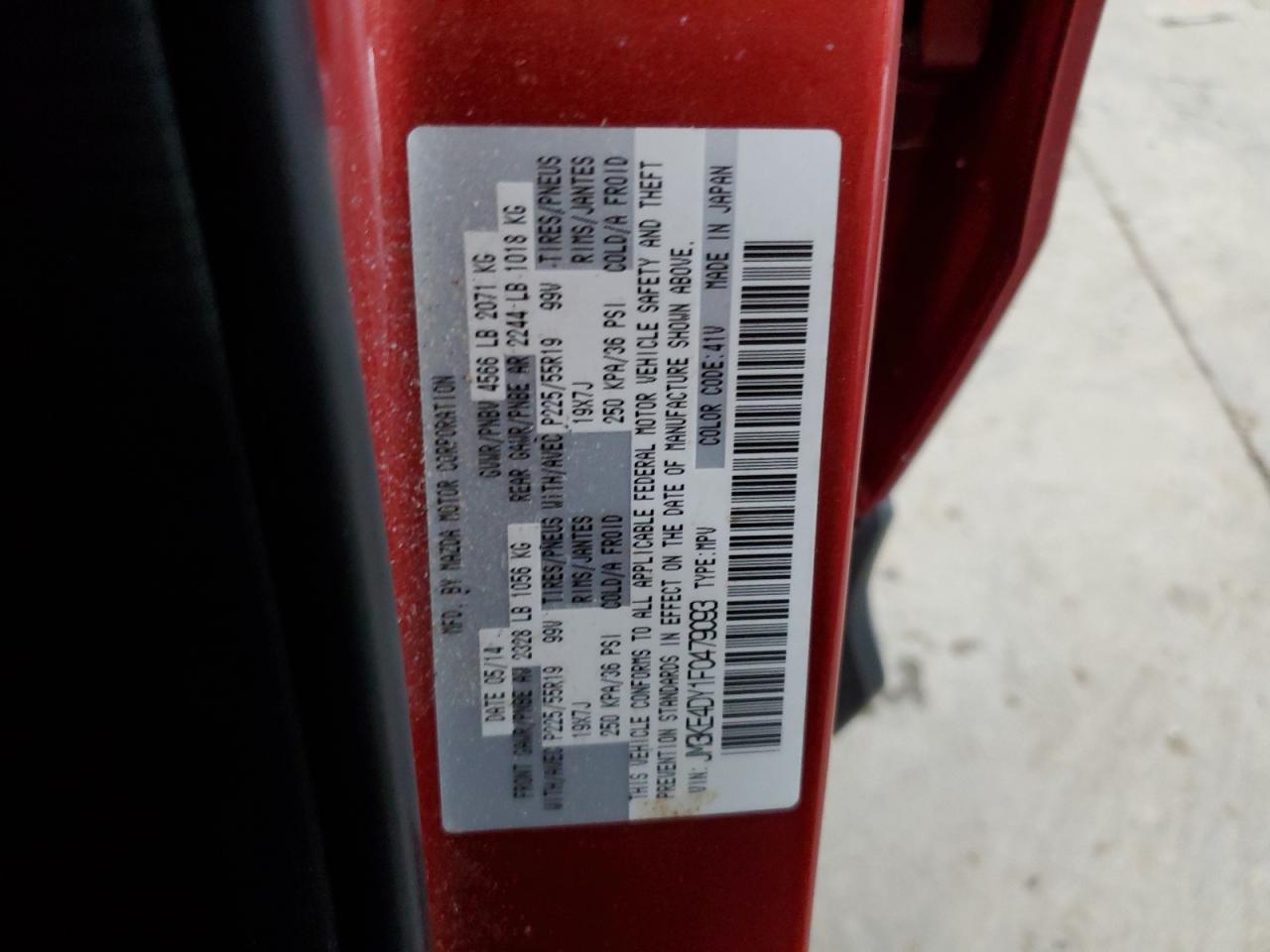 JM3KE4DY1F0479093 2015 Mazda Cx-5 Gt