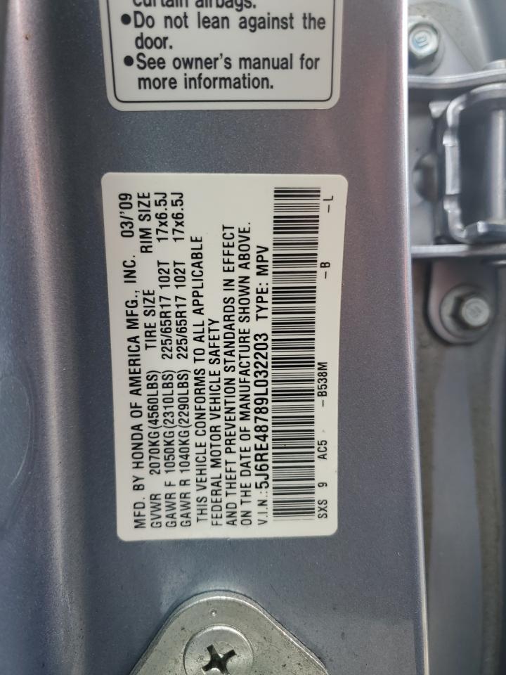 2009 Honda Cr-V Exl VIN: 5J6RE48789L032203 Lot: 66583054