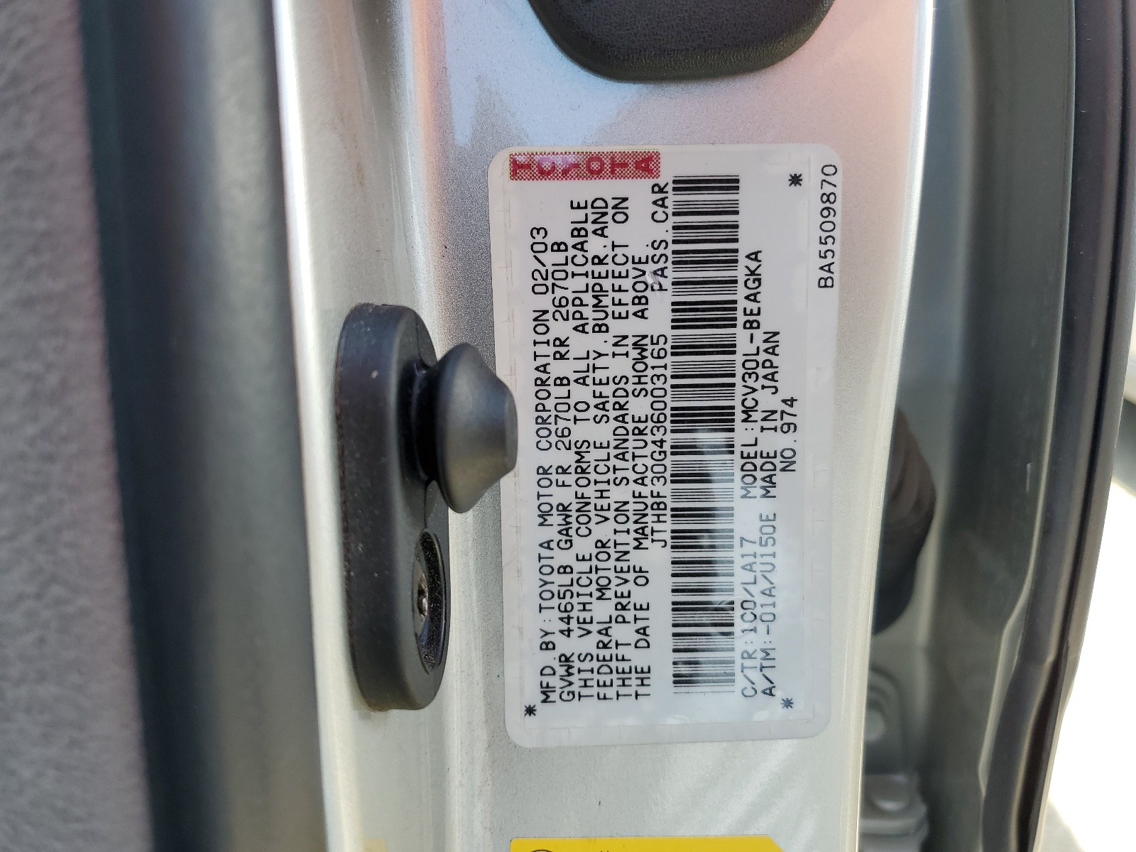 JTHBF30G436003165 2003 Lexus Es 300