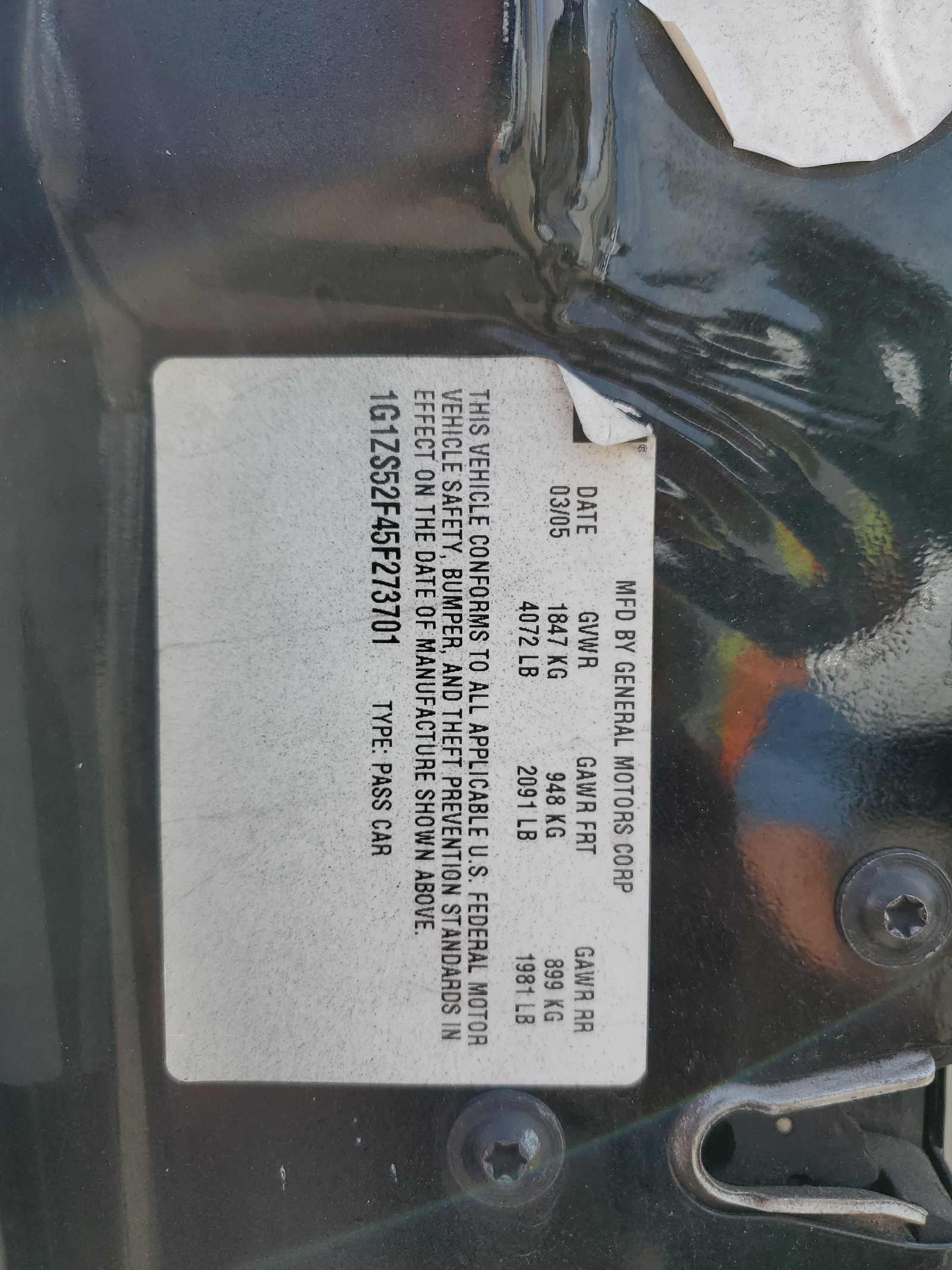 1G1ZS52F45F273701 2005 Chevrolet Malibu