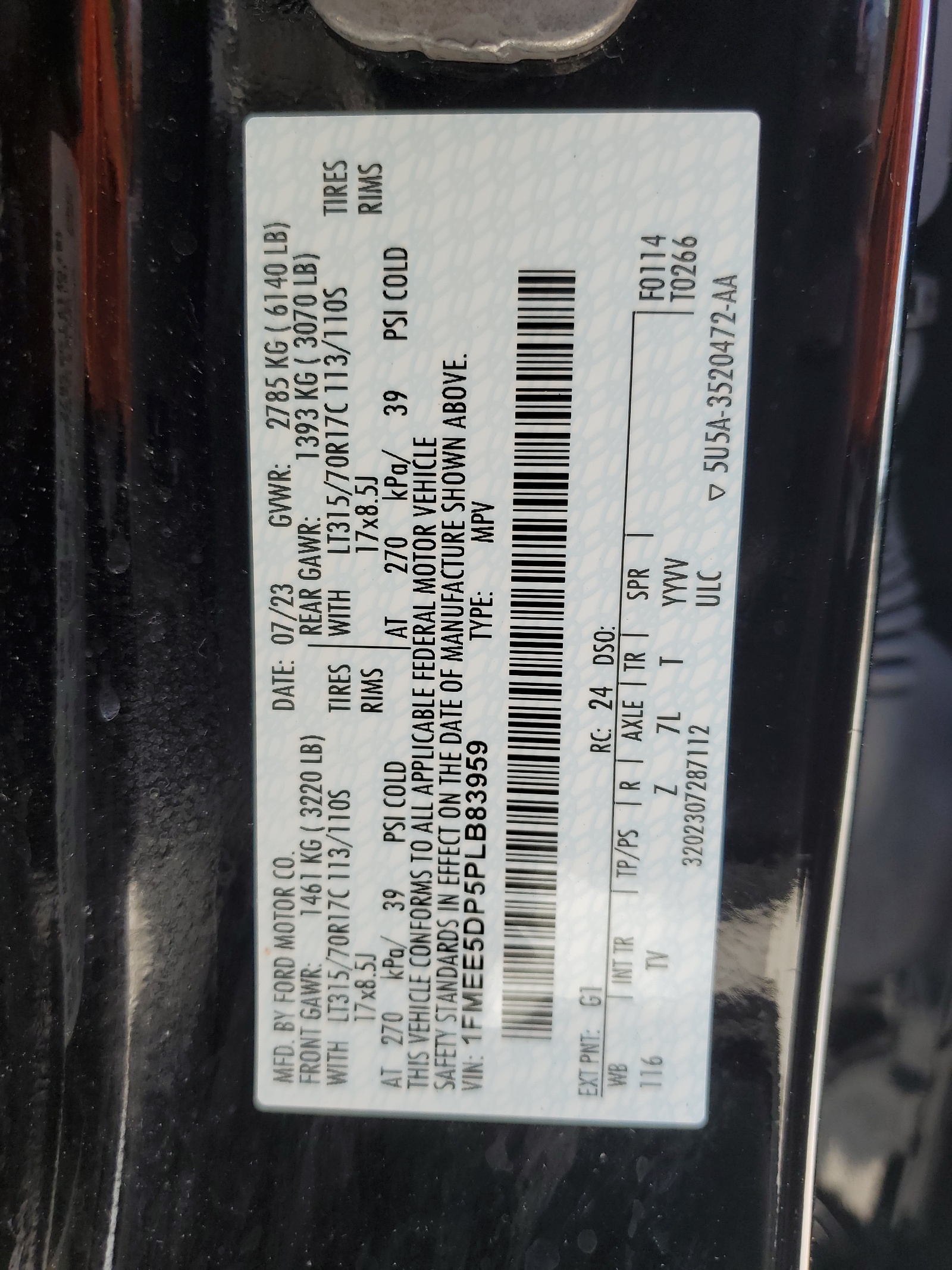 1FMEE5DP5PLB83959 2023 Ford Bronco Base