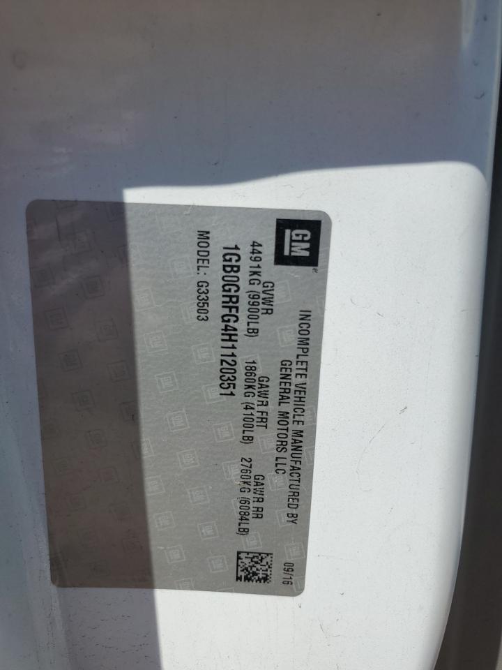 2017 Chevrolet Express G3500 VIN: 1GB0GRFG4H1120351 Lot: 67060304