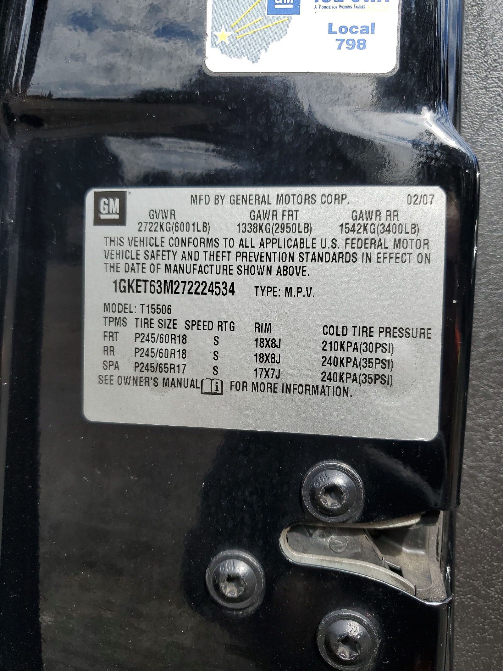 1GKET63M272224534 2007 GMC Envoy Denali