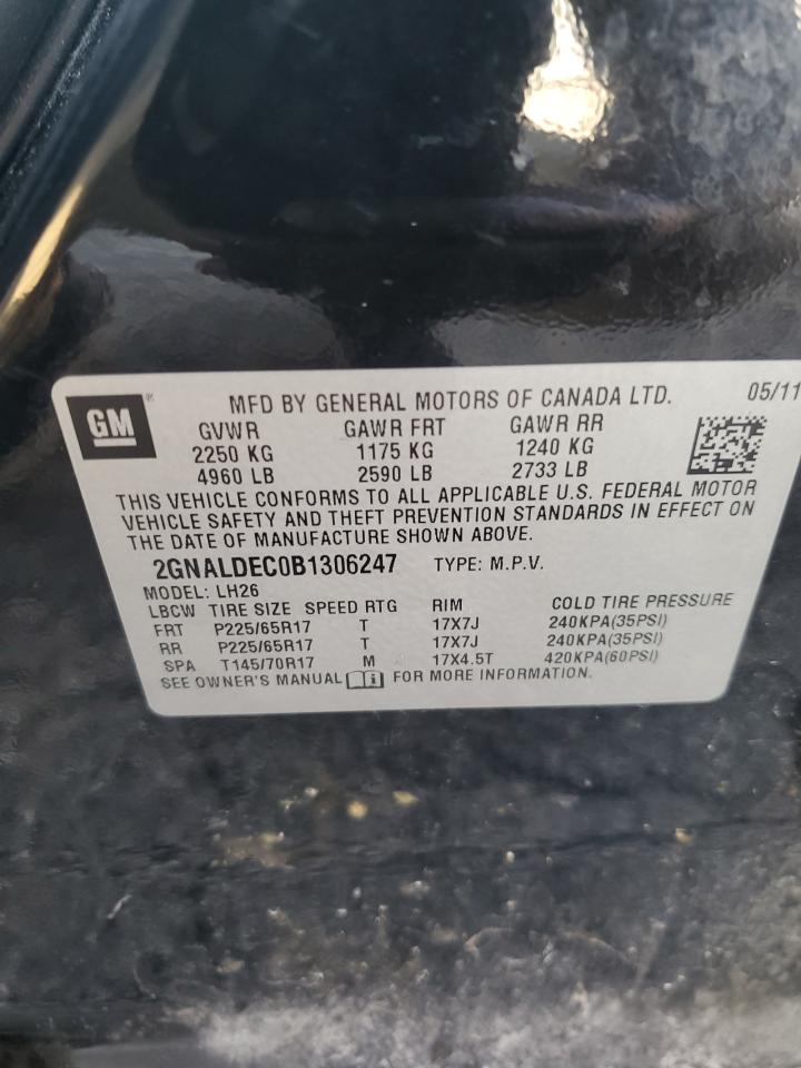 2GNALDEC0B1306247 2011 Chevrolet Equinox Lt