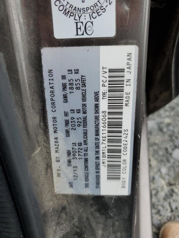 2014 Mazda 3 Touring VIN: JM1BM1L7XE1166068 Lot: 65598664