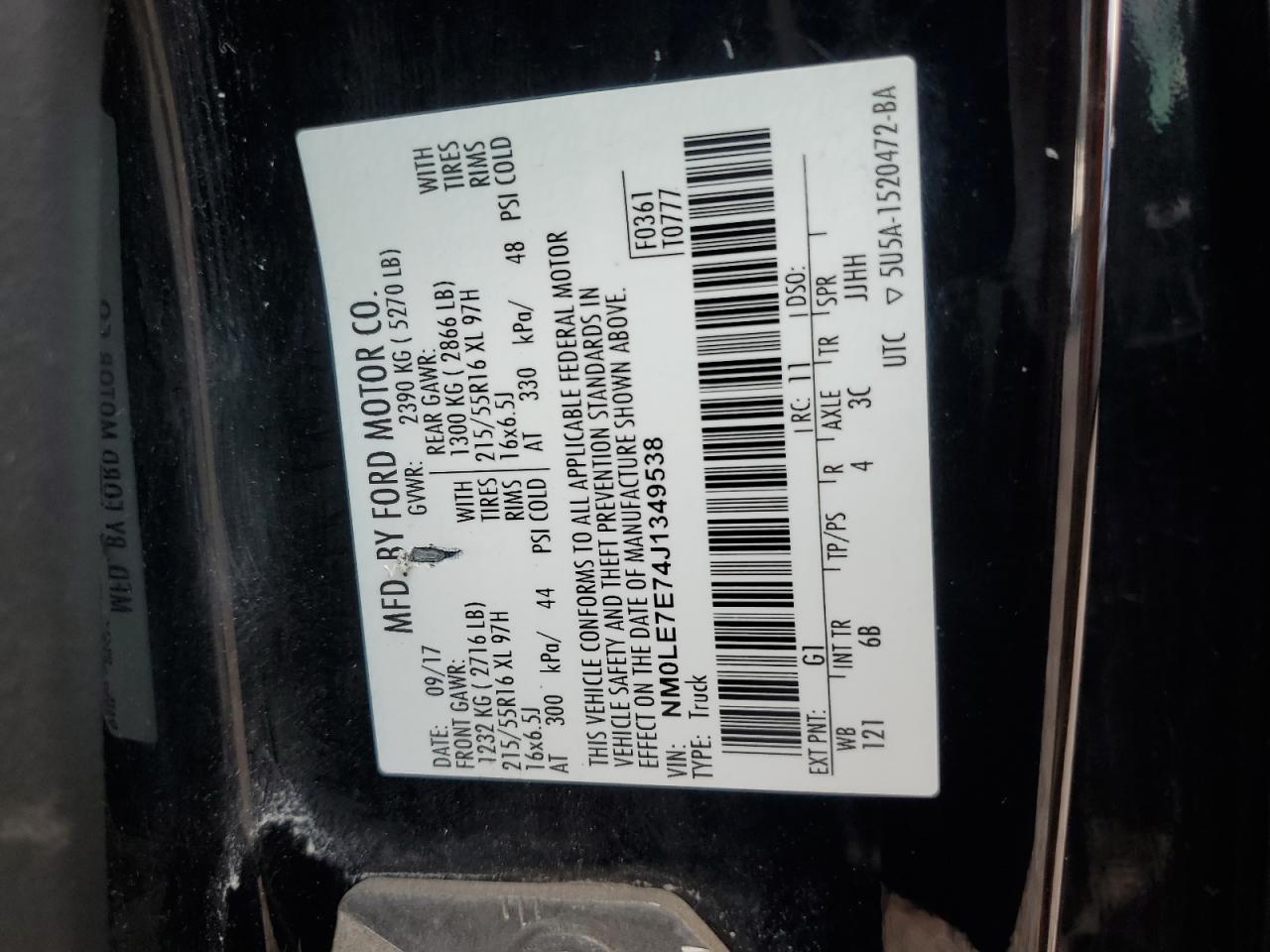 NM0LE7E74J1349538 2018 Ford Transit Connect Xl