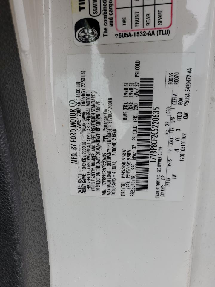 2012 Ford Mustang Gt VIN: 1ZVBP8CF2C5220635 Lot: 66528964