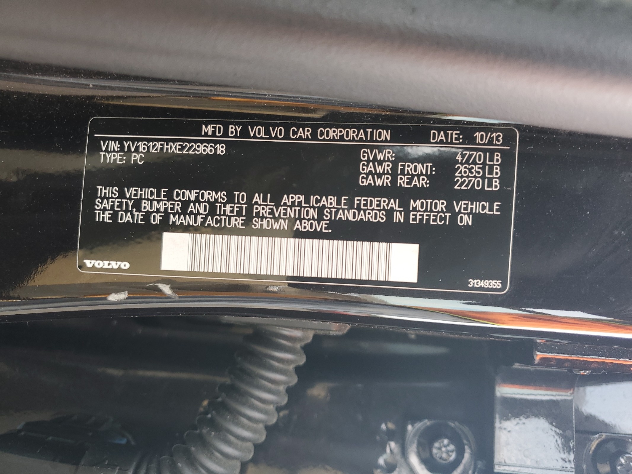 YV1612FHXE2296618 2014 Volvo S60 T5