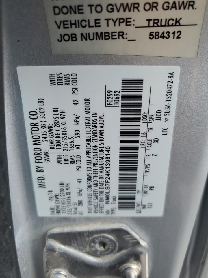 NM0LS7F24K1398140 2019 Ford Transit Connect Xlt