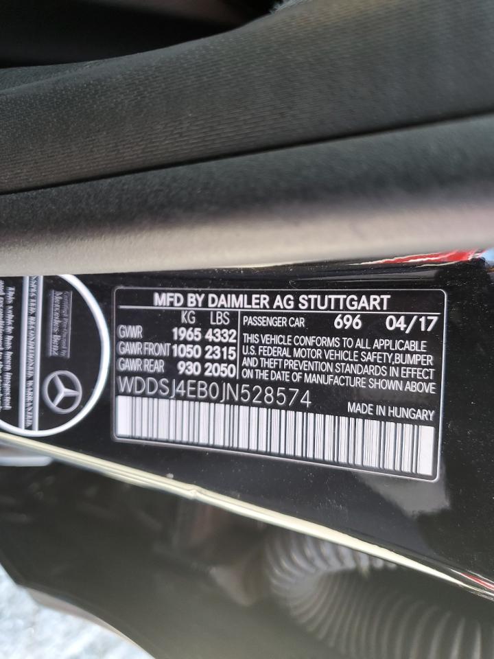 WDDSJ4EB0JN528574 2018 Mercedes-Benz Cla 250