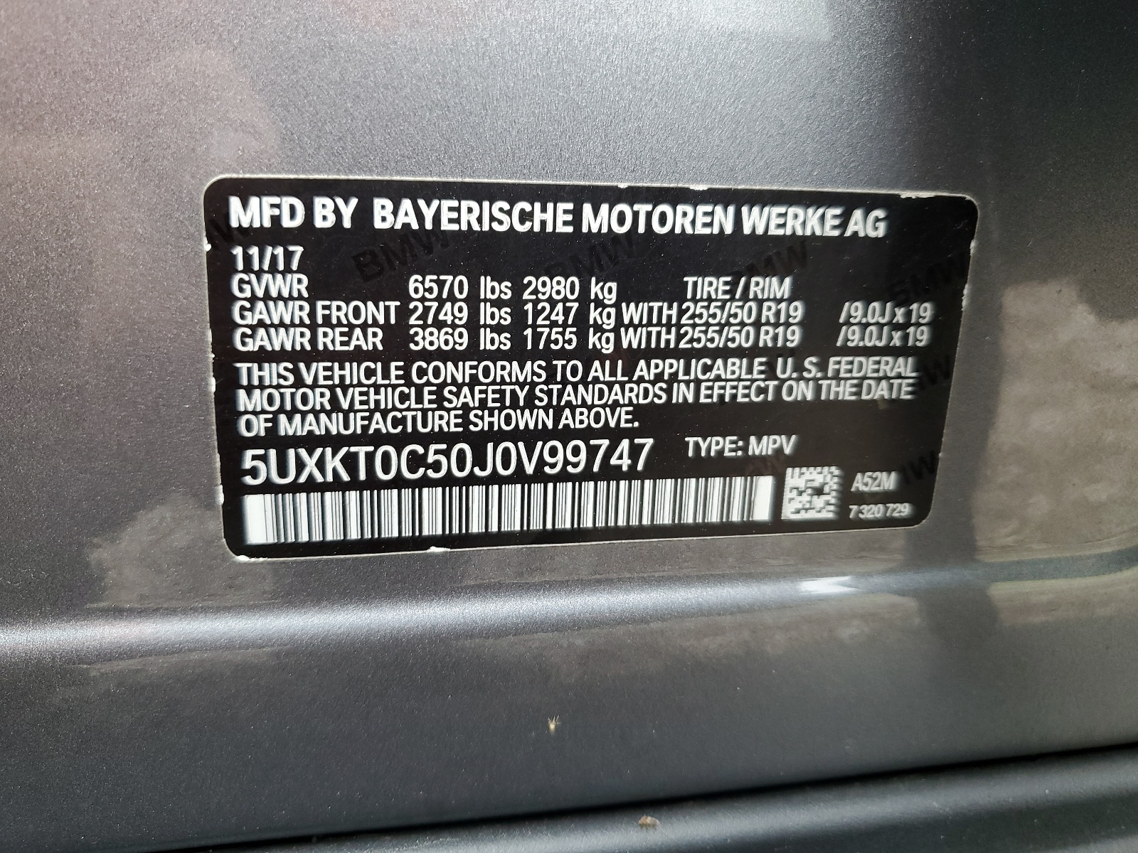 5UXKT0C50J0V99747 2018 BMW X5 Xdr40E