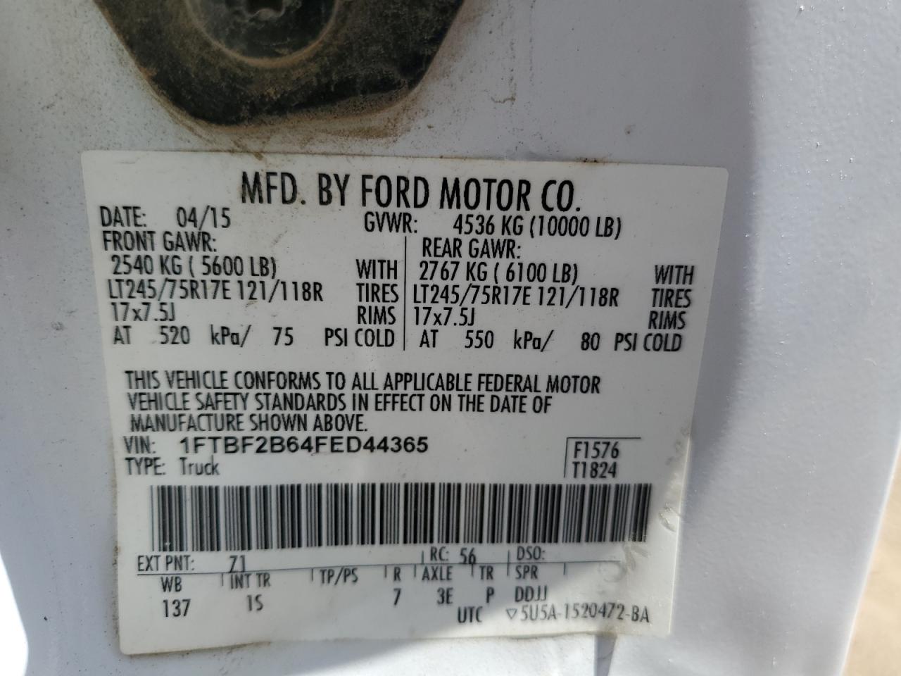 1FTBF2B64FED44365 2015 FORD F250 - Image 12