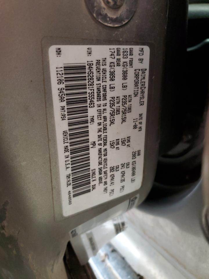 2001 Dodge Durango VIN: 1B4HS28Z81F555463 Lot: 65934414