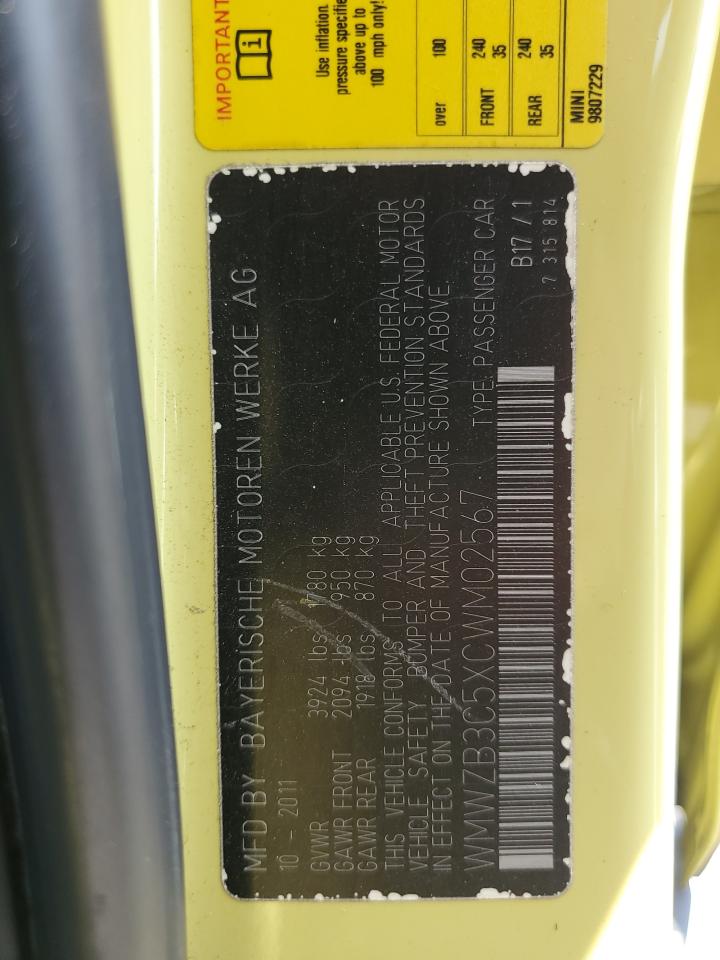 2012 Mini Cooper Countryman VIN: WMWZB3C5XCWM02567 Lot: 65555594