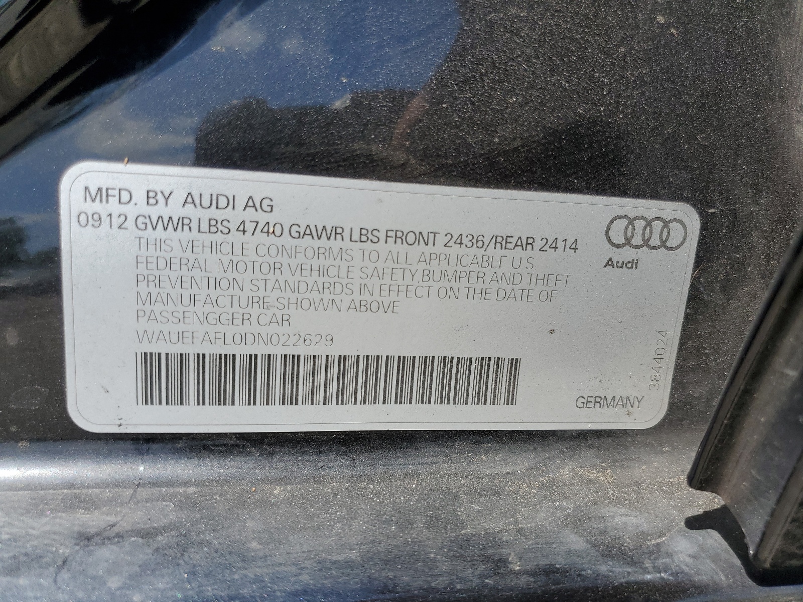 WAUEFAFL0DN022629 2013 Audi A4 Premium Plus