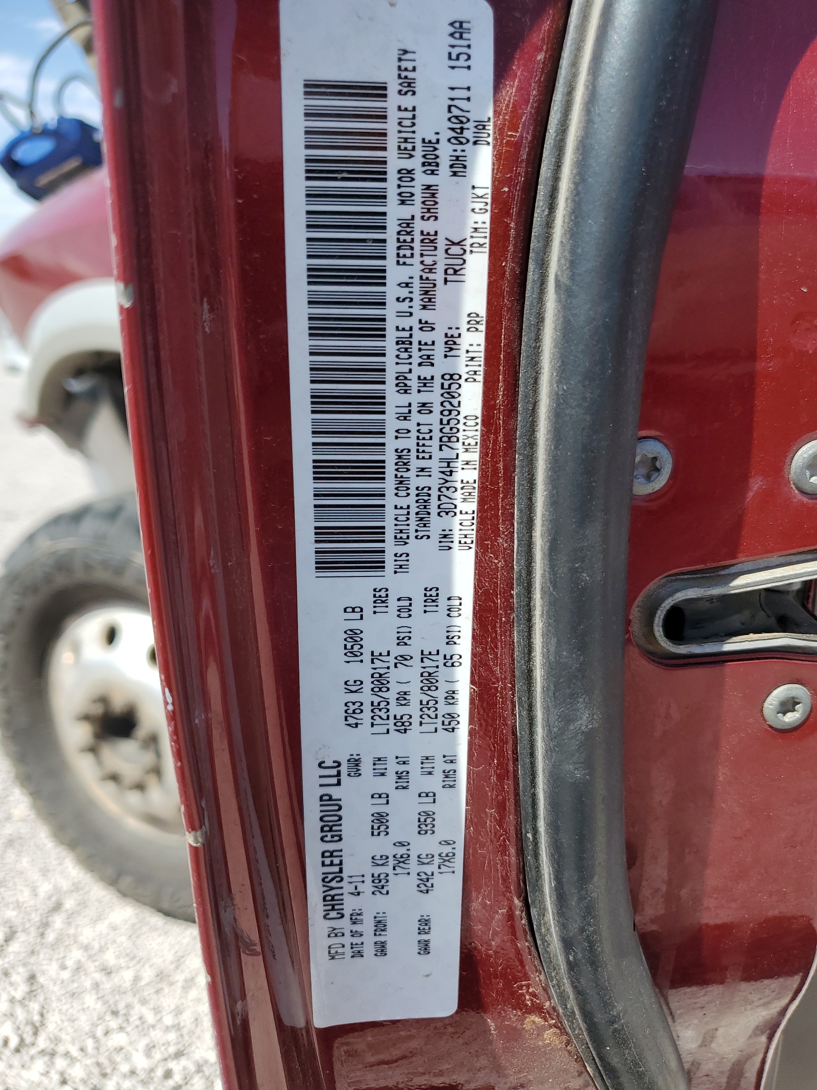 3D73Y4HL7BG592058 2011 Dodge Ram 3500