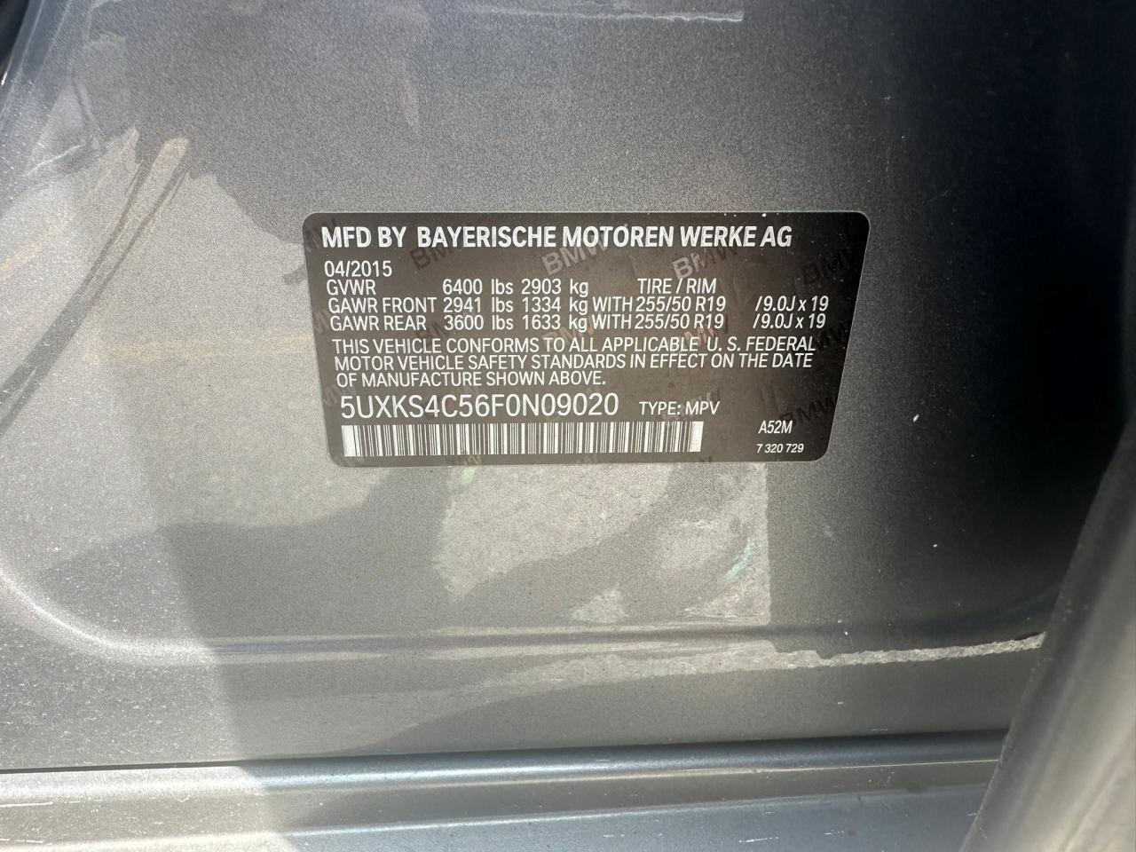 5UXKS4C56F0N09020 BMW X5 2015. Фото: 9