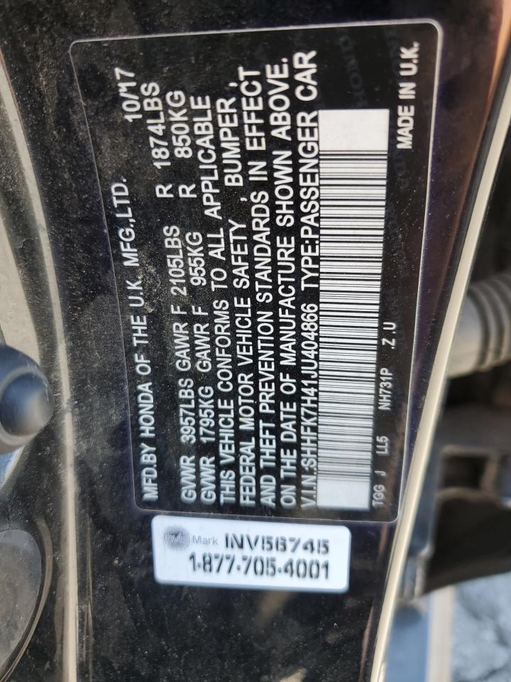 SHHFK7H41JU404866 2018 Honda Civic Sport