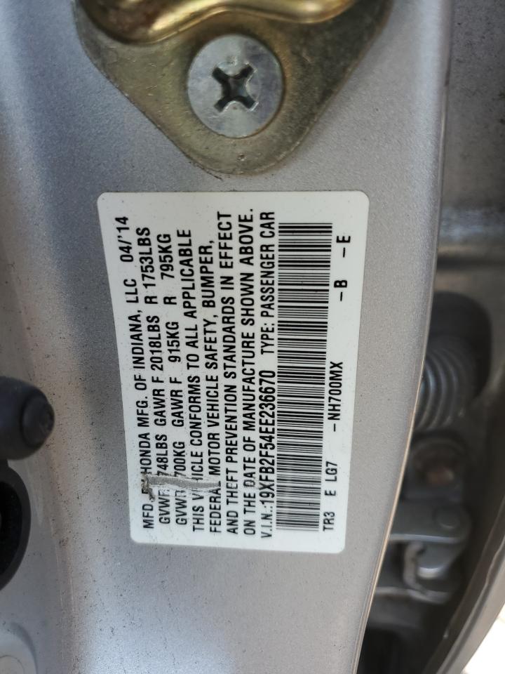 19XFB2F54EE236670 2014 Honda Civic Lx