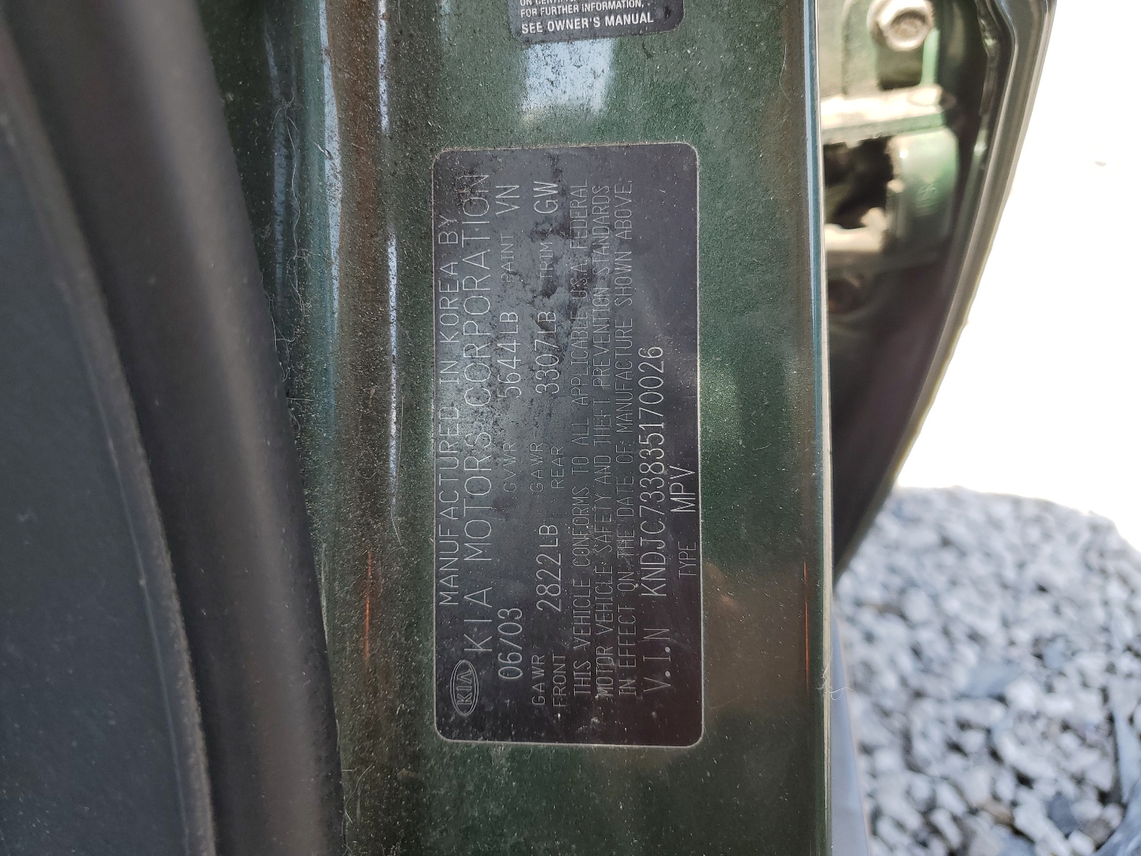 KNDJC733835170026 2003 Kia Sorento Ex