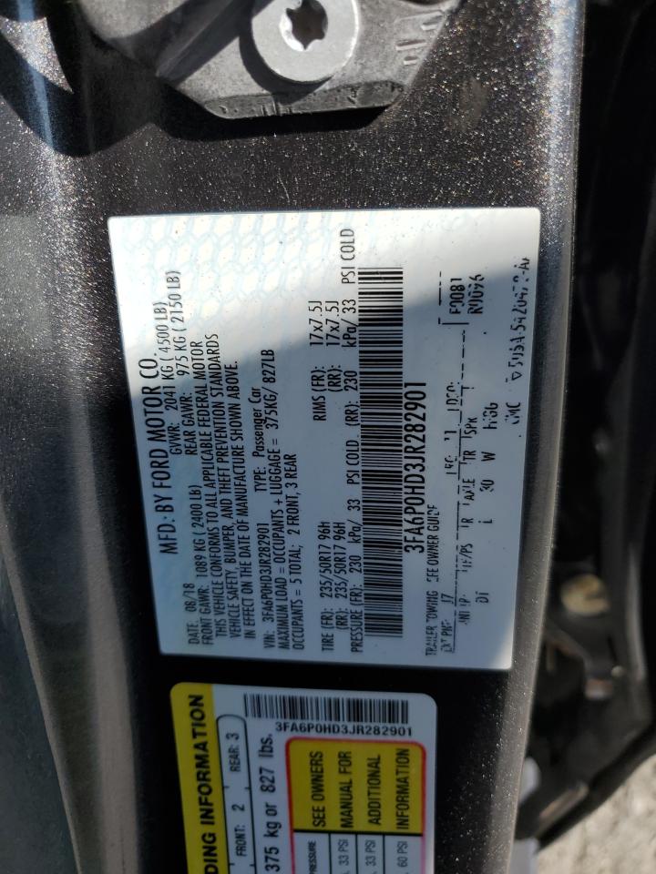 3FA6P0HD3JR282901 2018 Ford Fusion Se