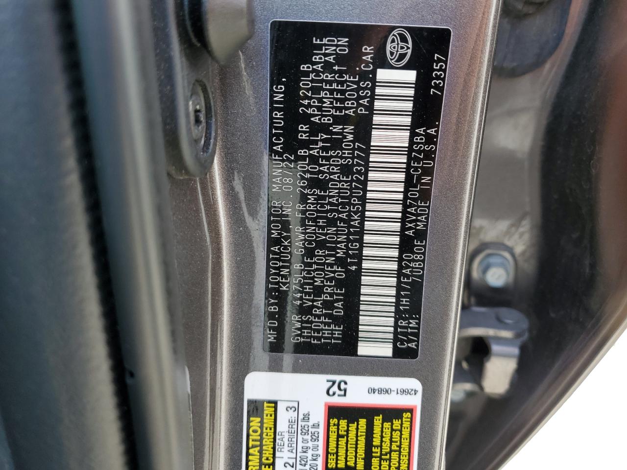 4T1G11AK5PU723777 2023 TOYOTA CAMRY - Image 14