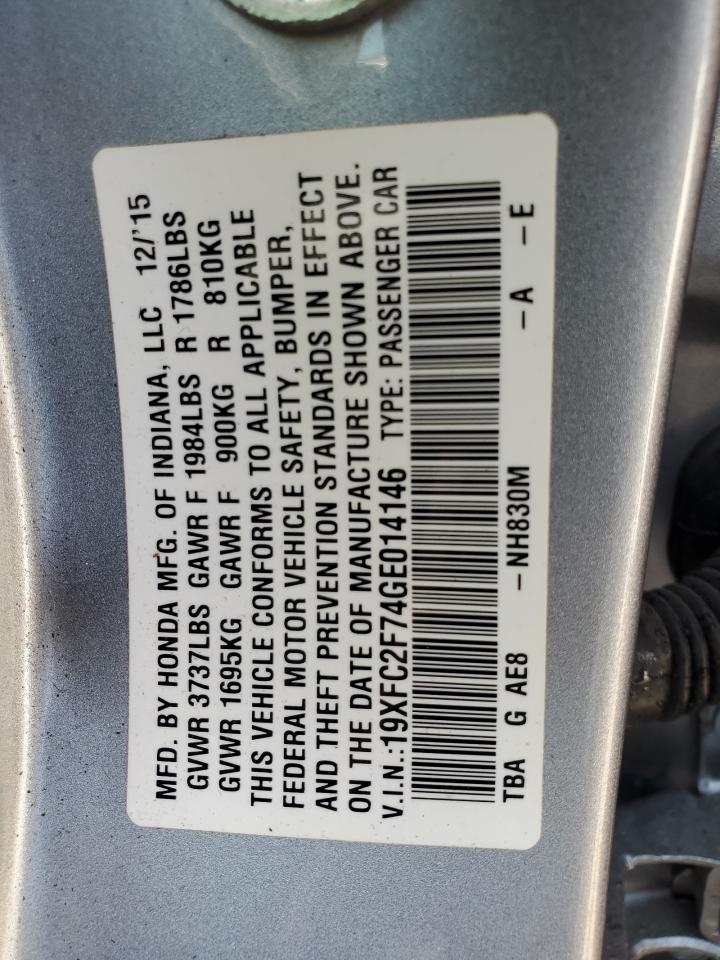 19XFC2F74GE014146 2016 Honda Civic Ex