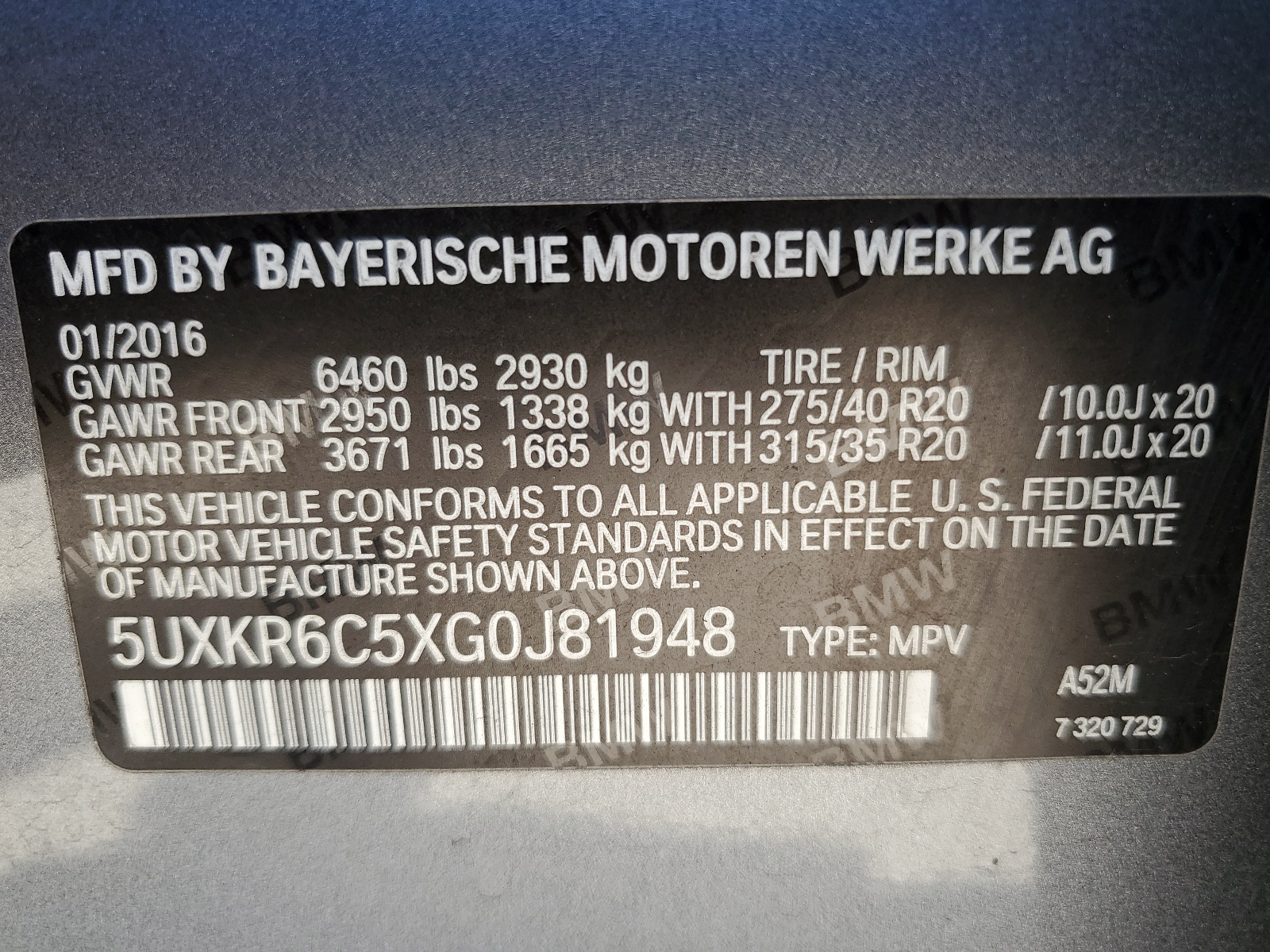 5UXKR6C5XG0J81948 2016 BMW X5 xDrive50I