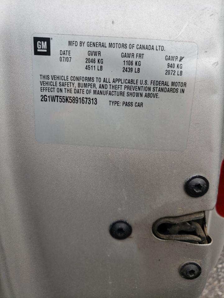 2008 Chevrolet Impala Lt VIN: 2G1WT55K589167313 Lot: 66659994