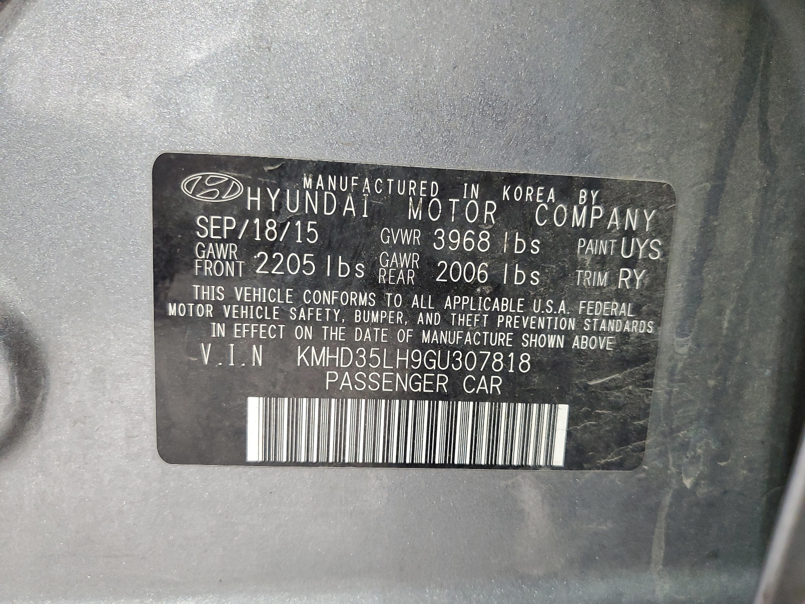 KMHD35LH9GU307818 2016 Hyundai Elantra Gt