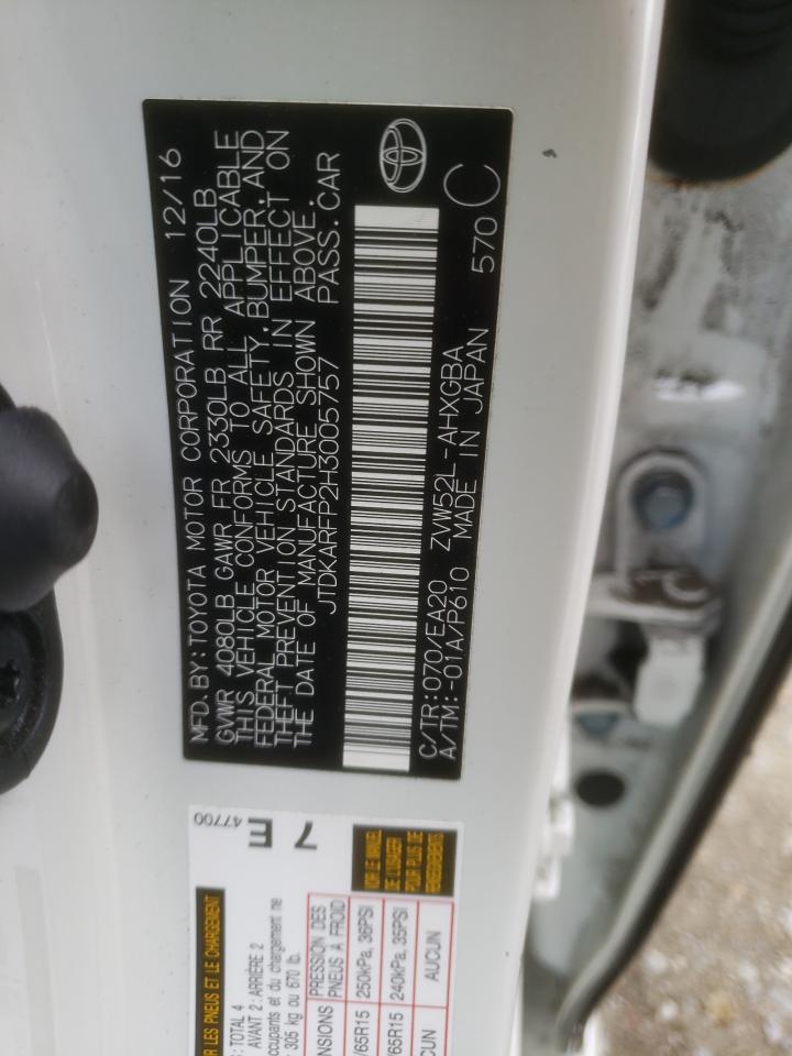 2017 Toyota Prius Prime VIN: JTDKARFP2H3005757 Lot: 67942084