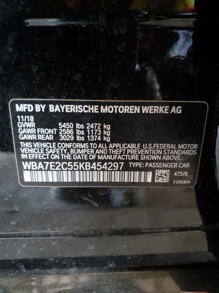 WBA7E2C55KB454297 2019 BMW 740 I