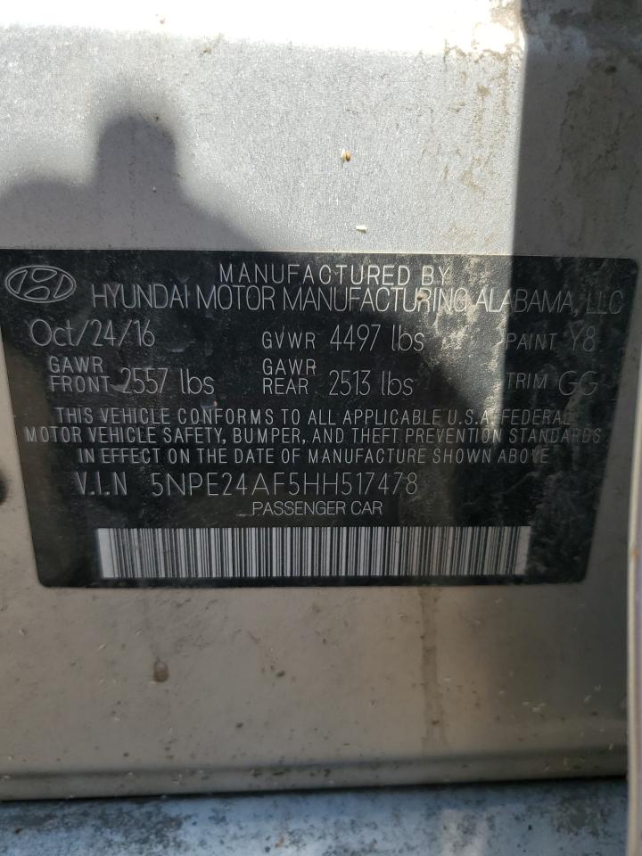 5NPE24AF5HH517478 2017 Hyundai Sonata Se