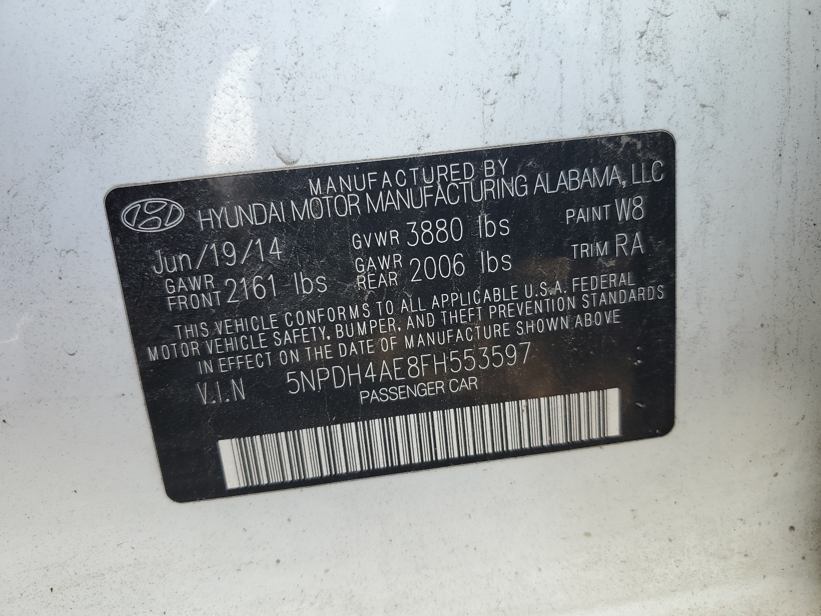 5NPDH4AE8FH553597 2015 Hyundai Elantra Se