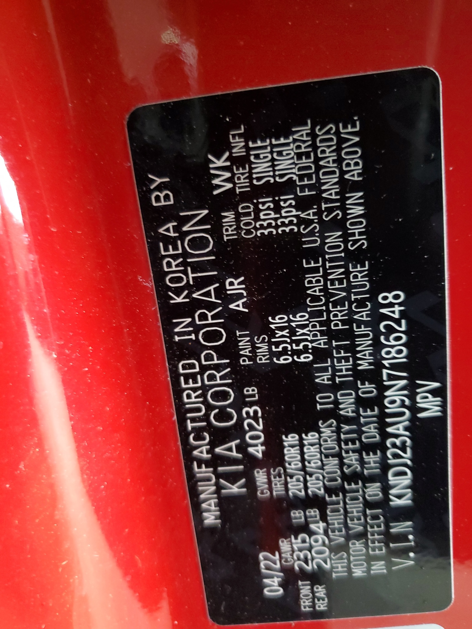 KNDJ23AU9N7186248 2022 Kia Soul Lx