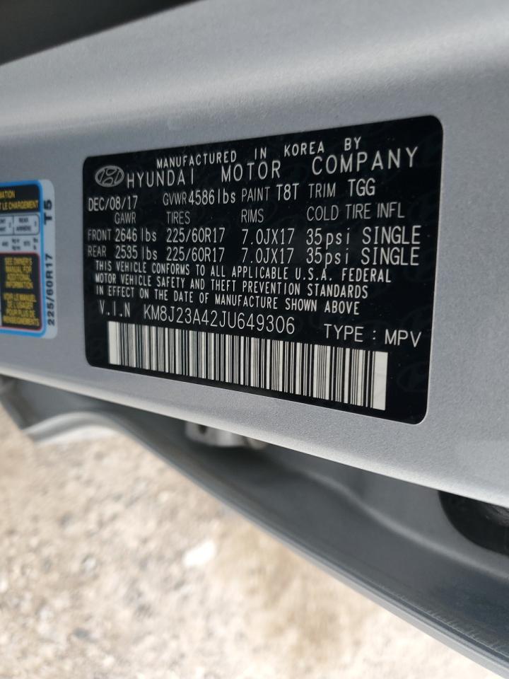 2018 Hyundai Tucson Se VIN: KM8J23A42JU649306 Lot: 66829574