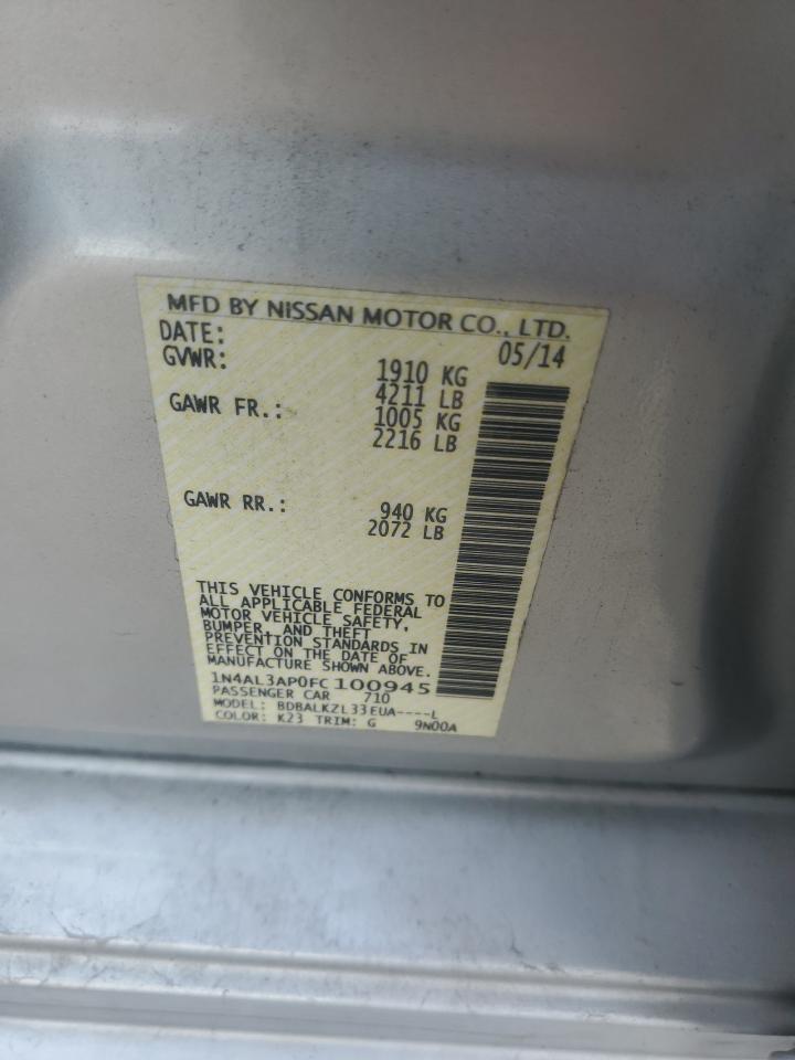 1N4AL3AP0FC100945 2015 Nissan Altima 2.5