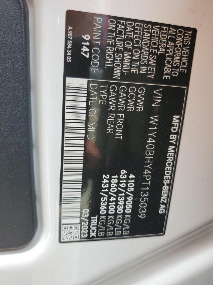 2023 Mercedes-Benz Sprinter 2500 VIN: W1Y40BHY4PT135039 Lot: 63416284